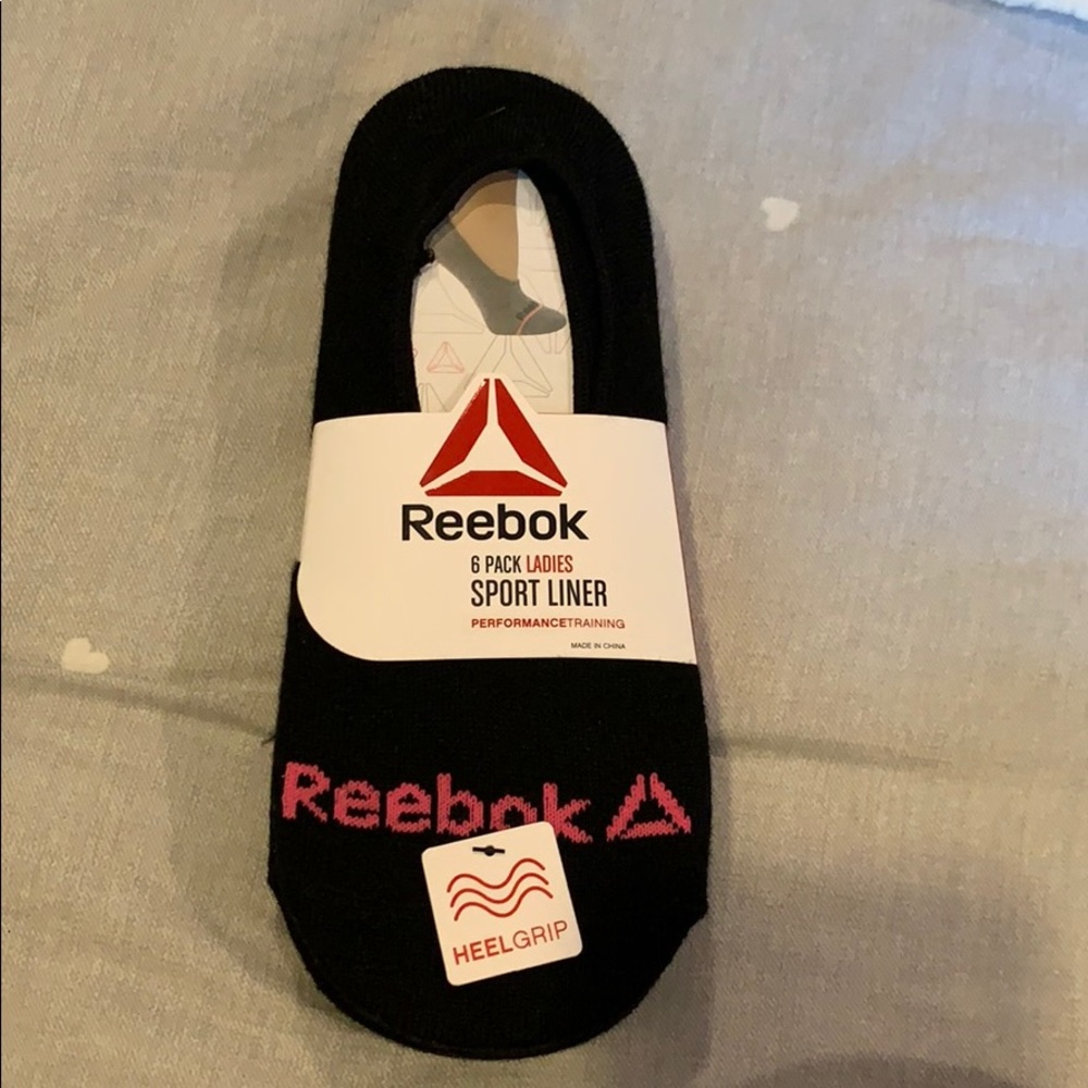 Black Reebok sport liner 6 pack socks